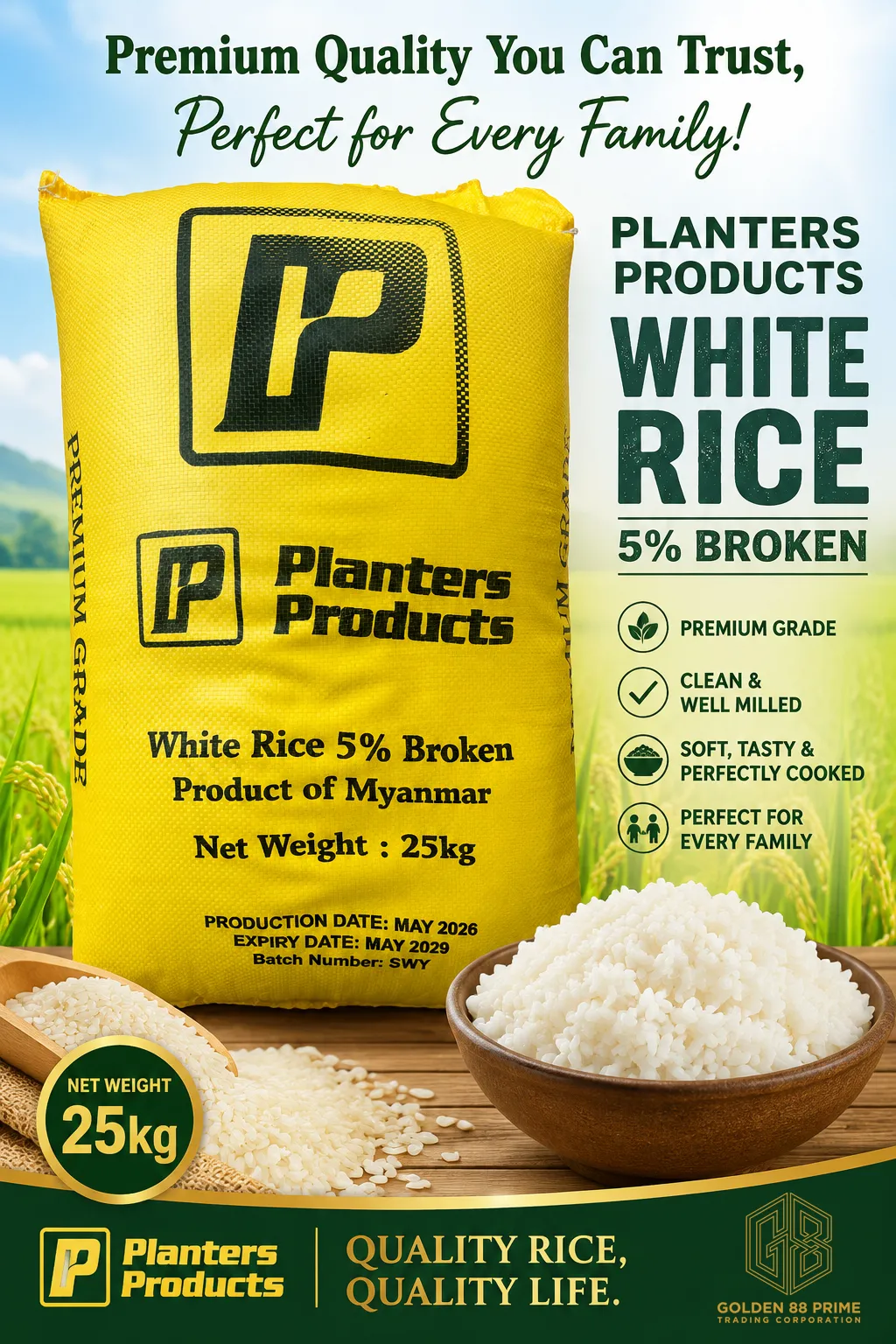 PLANTERS RICE 25KG