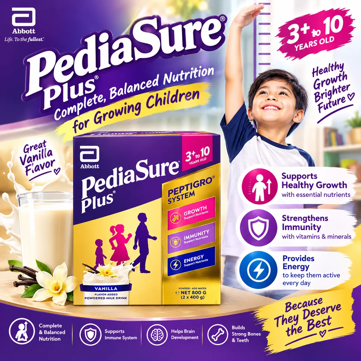PEDIASURE PLUS VANILLA 800G 2X400G
