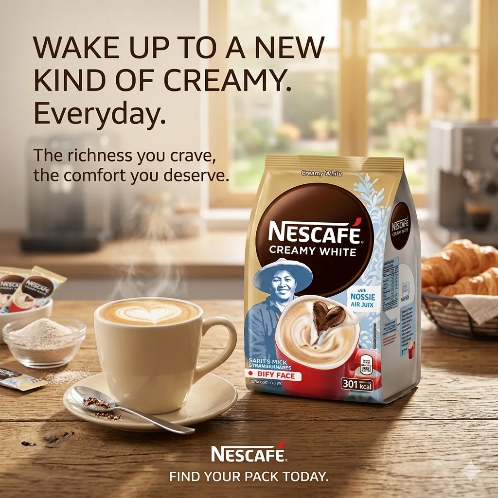 NESCAFE CREAMY WHITE  25+5'S POLYBAG