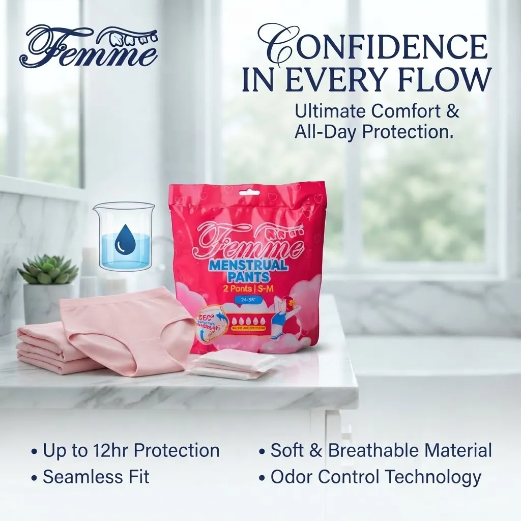 FEMME MENSTRUAL PANTS S-M 5'S