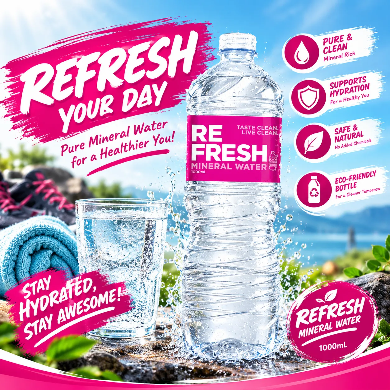 REFRESHMENT MINERAL WATER 1L