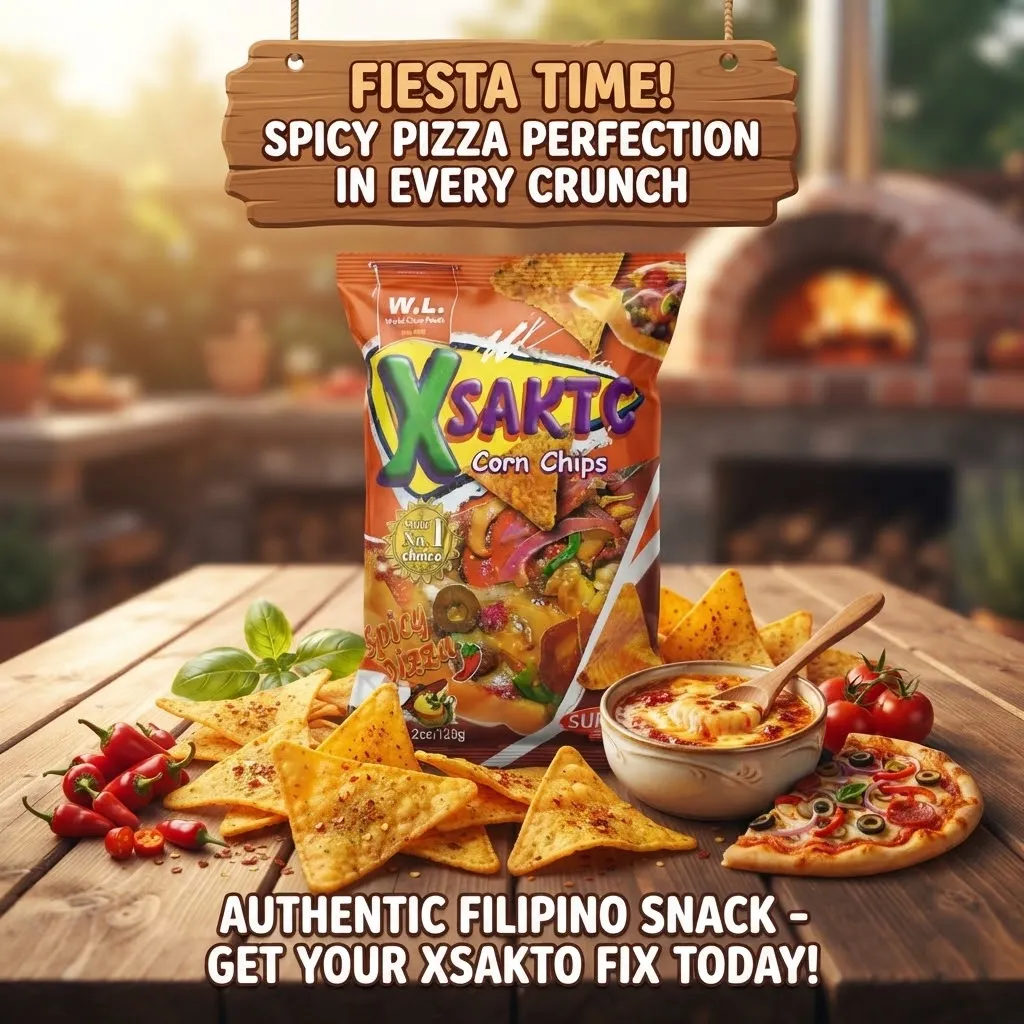 XSAKTO CORN CHIPS SPICY PIZZA 120G