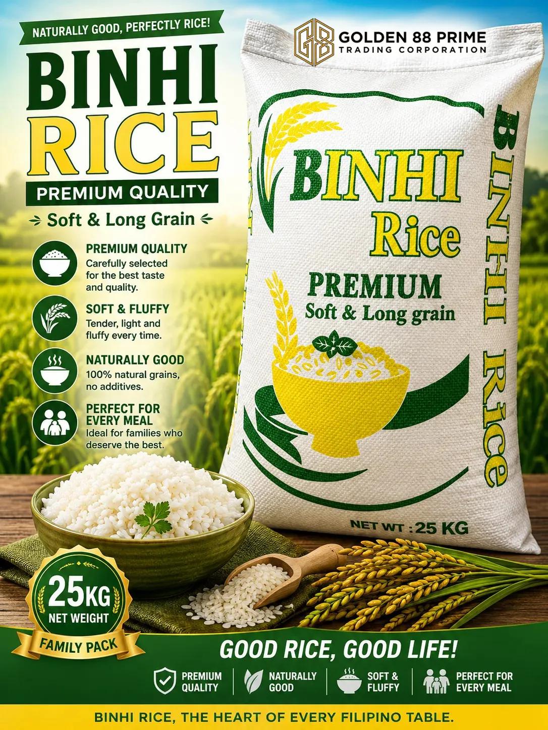 BINHI WHITE RICE 25KG