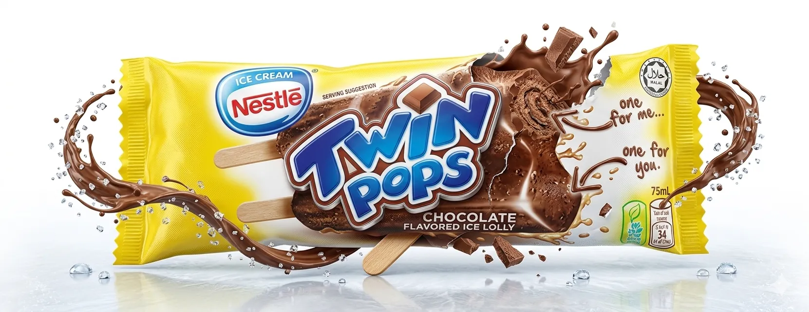 NESTLE ICE CREAM TWIN POPS CHOCOLATE 75ML