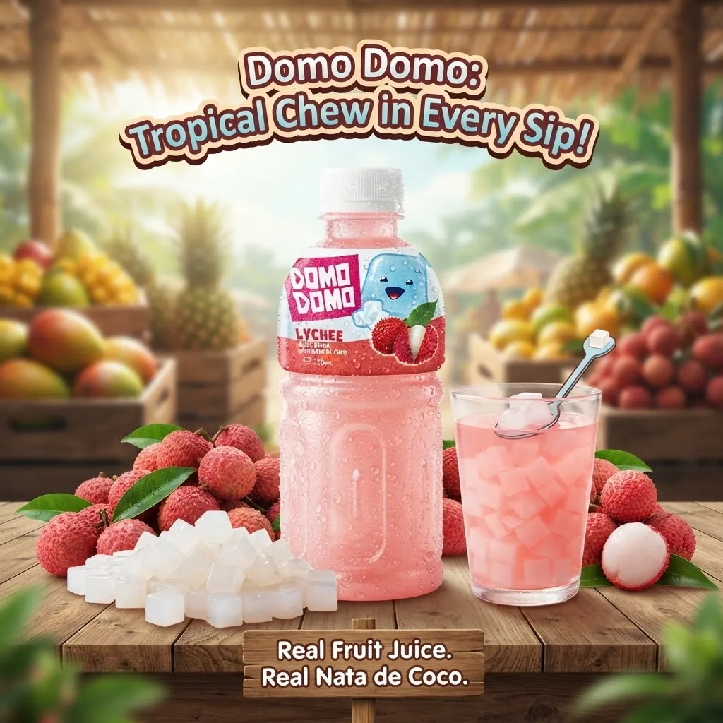 DOMO-DOMO LYCHEE JUICE W/ NATA DE COCO