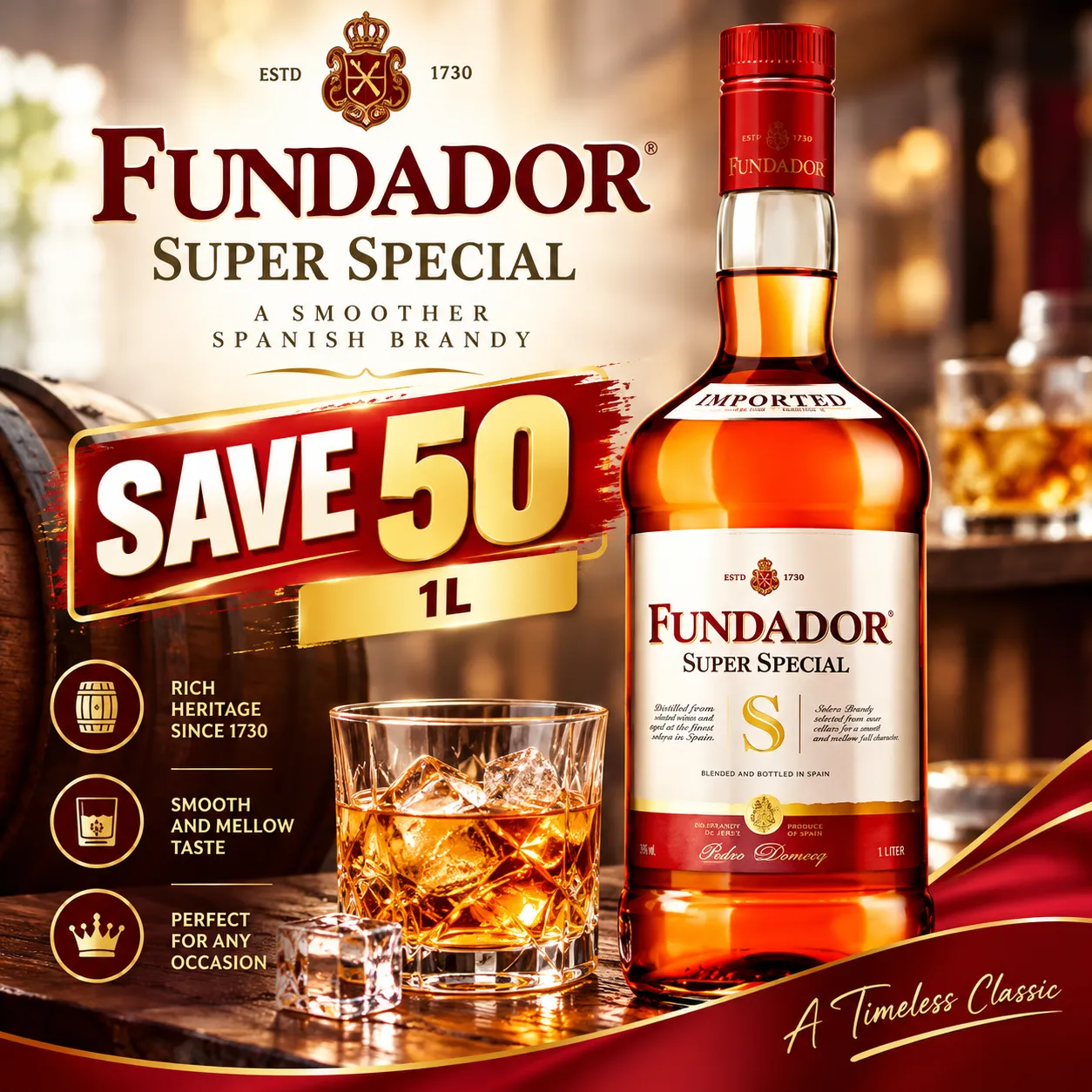 FUNDADOR SUPER SPECIAL SAVE 50 6X2/1L