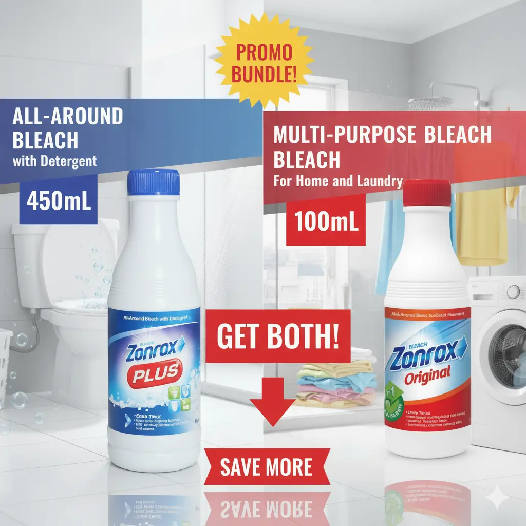 ZONROX PLUS 450ML FREE ZONROX ORIGINAL 100ML X 25