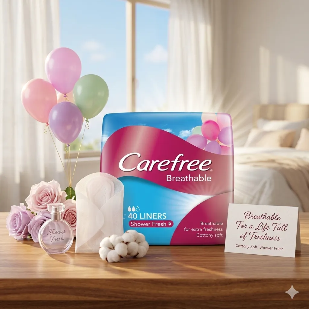 CAREFREE BREATHABLE 40LINERS SHOWER FRESH