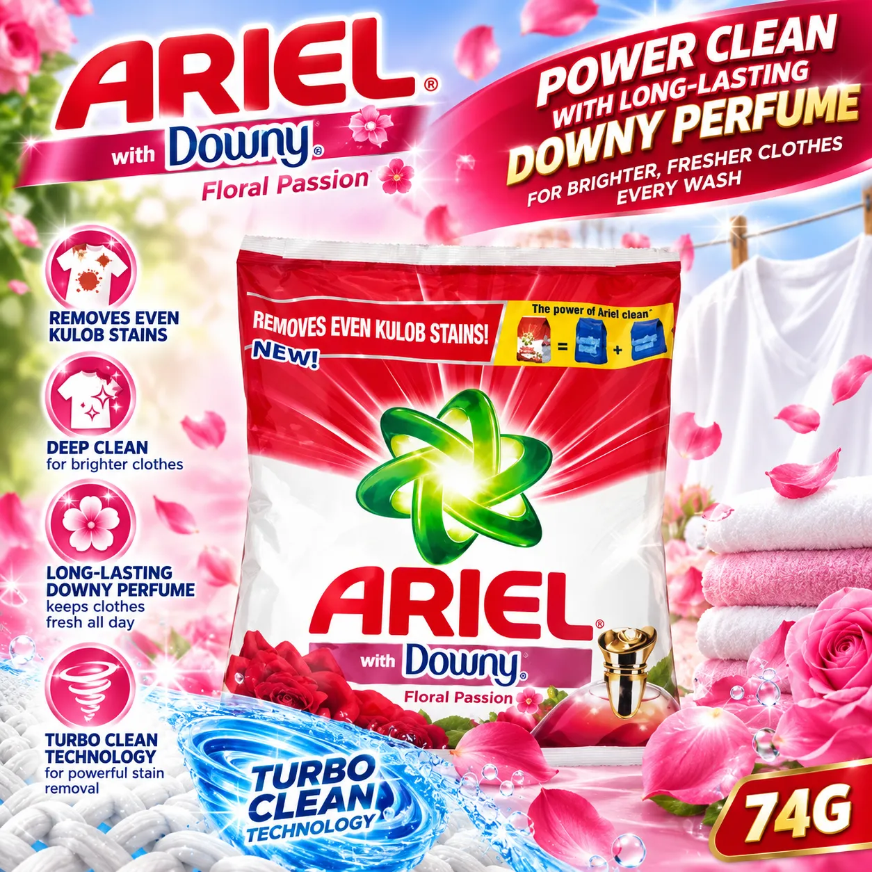 ARIEL LAU PWD 74G DOWNY PERFUME TURBO