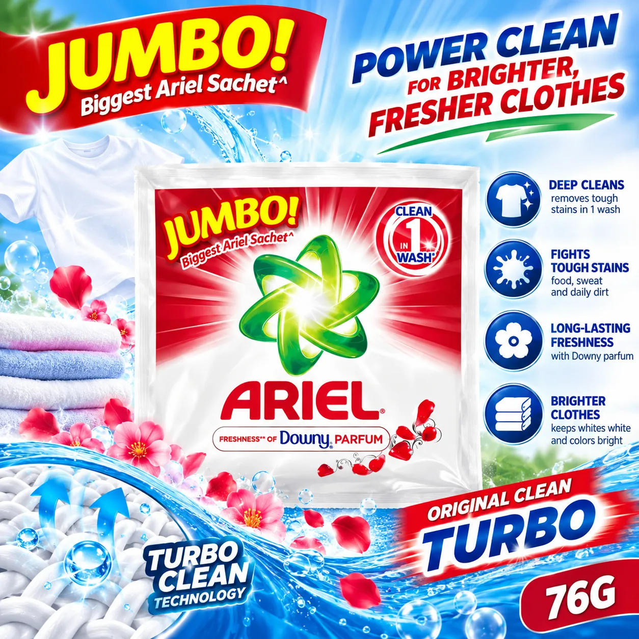 ARIEL LAU PWD 76G ORIGINAL CLEAN TURBO 
